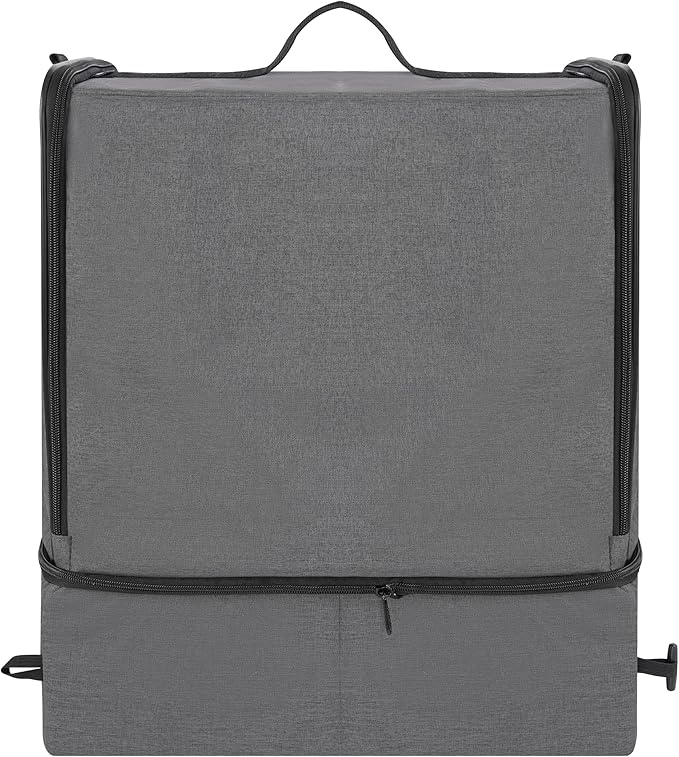 apollo walker Portable Cat Travel Litter Box with Zipped Waterproof Bag,No Collapse with Hard Base Insert at Bottom, No Leakage, No Smell, Easy to Carry, Easy to Use in Hotels, Car Gray