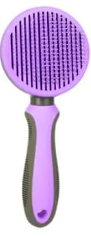 Pet Grooming Tool Needle Brush, Self Cleaning Slicker Brushes for Pet Grooming, Remove Undercoat, Proven Grooming Tools for Dogs Cats and Other Animals (Curved Needle - Purple)