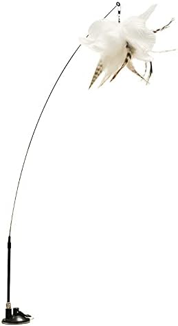 Powerful Suction Cup Handheld Teaser Wand Toy, Cat Feather Toys Interactive Cats - with Bell for Kitty Kitten Scratching Exercise Indoor