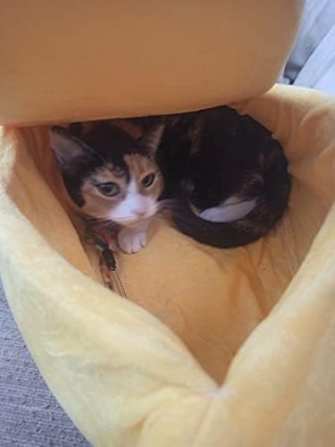 Cute Banana Beds for Cat Pet Sofa Bed Cave Couch Shape Houseboat Cat Cage Accessories Toys Breathable Universal in All Seasons Small Animals Mat (XL 32.3 Inch, Yellow)