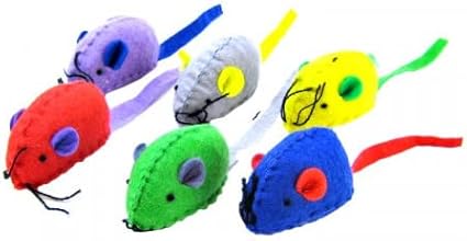 Ethical Pet Felt Mice with Catnip Cat Toy (6 Pack) [Set of 3]