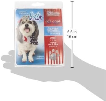Soft Claws Canine 40-Pack Summer Colors Dog Nail Caps Kit, Small, Red and Blue