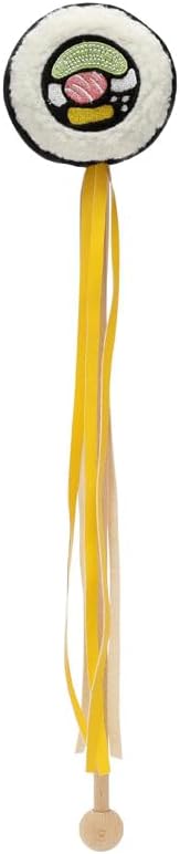 Pearhead Sushi Roll Cat Teaser Wand, Interactive Cat Ribbon Toy, Cat Owner Playtime Pet Accessory, Pet Toys, Cat Teaser Toys, Cat Owner Pet Toy Sets, Must Have Pet Accessories for Pet Owners