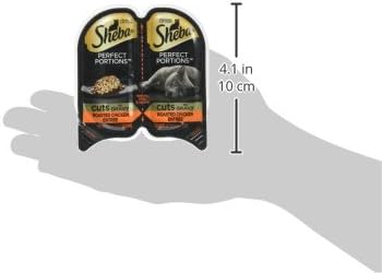 SHEBA PERFECT PORTIONS Cuts in Gravy Wet Cat Food Trays (12 Count, 24 Servings), Roasted Chicken Entrée, Easy Peel Twin-Pack Trays