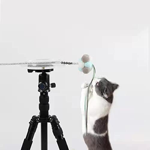 Interactive Cat Toys,Fairy Cat Funny Stick with Ribbons Balls & Bells for Cats Exercise Playing,Cat Wand,Toys for Indoor Cats (Blue)