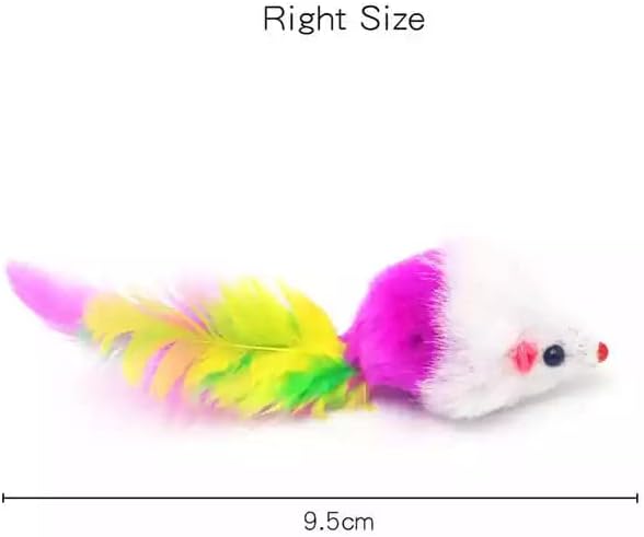 Soft Fleece False Mouse Cat Toys Colorful Feather Funny Playing Toys Soft sisal cat Toys Mouse Plush Set