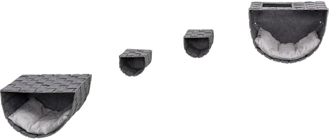 TRIXIE Frehi Wall Mount Cat Condo Set, 2 Condos and 2 Steps, Dark Gray
