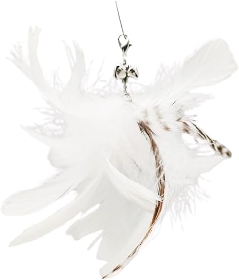 Variety Play Cat Toys Set, 5 Pack, Refills for Cat Wand Toys, Cat Fishing Poles, Spring Wires, Door/Wall Hang Ropes. 2 Bird Cat Toys, 2 Feather Cat Toys & Windmill - Bells & Easy Clip-On