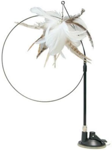 Powerful Suction Cup Handheld Teaser Wand Toy, Cat Feather Toys Interactive Cats - with Bell for Kitty Kitten Scratching Exercise Indoor