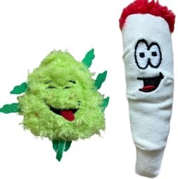 PAW:20 | Bud Jr. The Weed Nug and Jay Jr. The Joint Cat Toy Bundle | Funny Cat Toys | Cool Catnip Toys | Fun Novelty Gift | Play and Funny Photos | (2 Items)