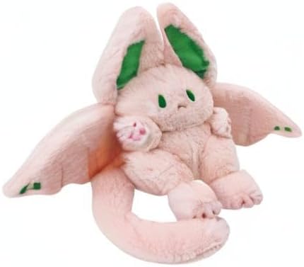 PEACH CAT Cute Bat Bunny Plush Pillow Kawaii Bat Rabbit Stuffed Animal for Kids Pink 12"