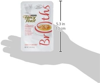 Purina Fancy Feast Lickable Wet Cat Food Broth Topper Classic With Tuna, Anchovies and Whitefish - (Pack of 16) 1.4 oz. Pouches