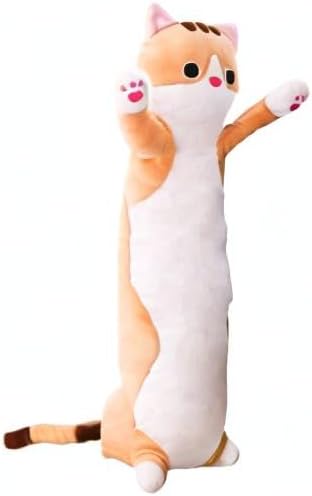 Plush Cat Plush Long Throw Pillow Lifelike Animal Neck Pillow Plush Pillow ,43inch