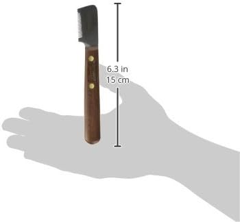 Mars Professional Dog Stripping Knife Grooming Tool, Short/Wide Blade and Slant Tooth, Right-Handed