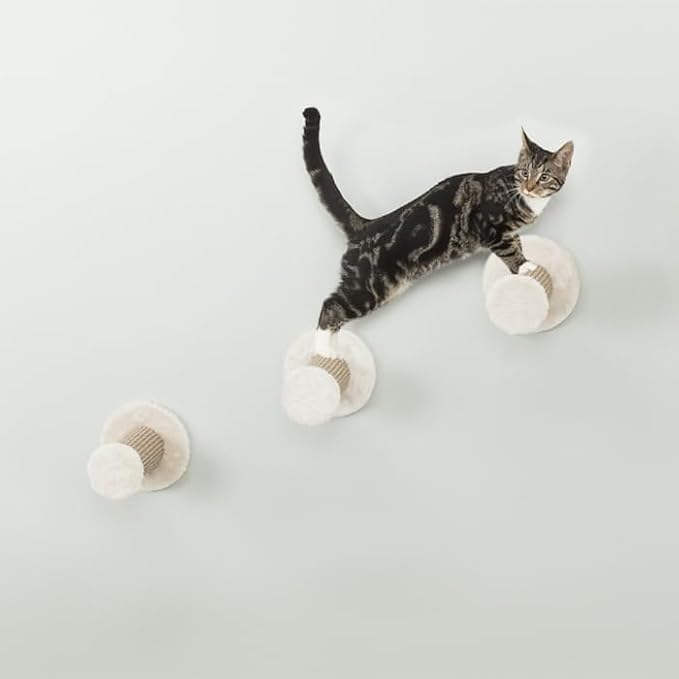TRIXIE Wall Mount Cat Tree Steps Set | Brown | 3 Steps | Cat Furniture 49915,Large