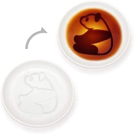 4pcs Ceramics Panda Relief Seasoning Dishes Sushi Dipping Bowl Appetizer Plate - 3.5 inches