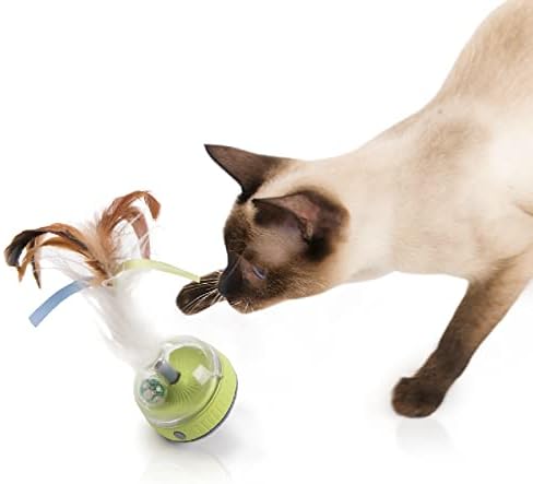 SmartyKat Silly Spinner Electronic Motion & Light Up Cat Toy, Battery Powered - Blue/Green, One Size