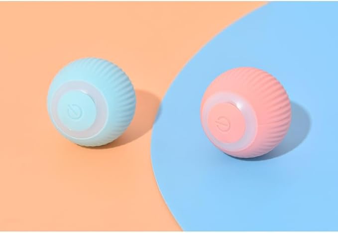 Pet's Interactive Cat Toys Ball, Self-Moving and Auto-Rolling Balls for Indoor Playing Stimulate Your Kitten Hunting Instincts, Mouse for Cats(Pink, Blue)(Blue)
