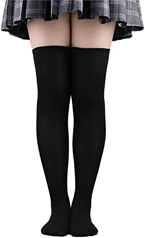 ATHX 6 Pairs Women's High Thigh Socks Striped Over Knee Stocking Leg Warmer High Socks for Daily Wear and Cosplay