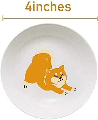 4pcs Ceramics Shiba Dog Seasoning Dishes Dipping Appetizer Plates