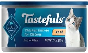 Blue Buffalo Tastefuls Natural Kitten Pate Wet Cat Food, Chicken Entrée 3-oz cans (Pack of 1)