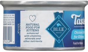 Blue Buffalo Tastefuls Natural Kitten Pate Wet Cat Food, Chicken Entrée 3-oz cans (Pack of 1)