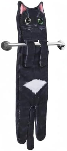 Cat Funny Hand Towels for Bathroom Kitchen- Cute Decorative Kitten Decor Hanging Face Towels- Unique Housewarming Valentines Mothers Birthday Gifts for Women Mom Cat Lovers