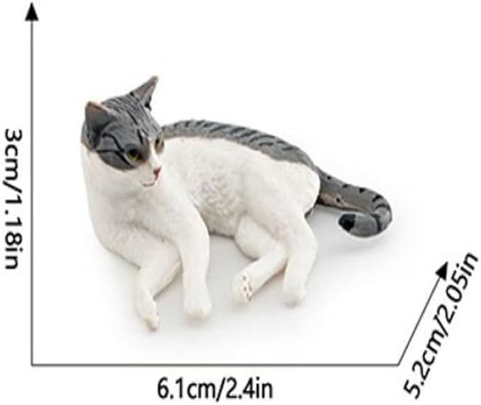 2 Pcs Cat Figurines, Plastic Cat Figures Realistic Kitten Model Cats Ornament Mini Cute Simulation Cat Home Decor