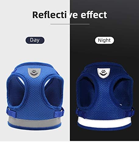 Comfort Step-in Cat Dog Harness and Leash Set for Puppies Cats Kitty Escape Proof Pet Vest Harnesses for Small Animals Rabbit/Mouse/Cats (M:3-4.5KG, Black)