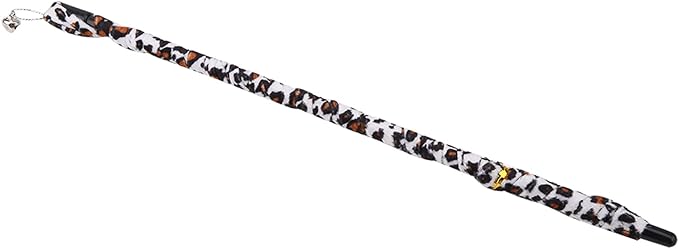 Leopard Cat Teaser, Print Tail Stick Chaser 1Pc Toy Teaser with Bell Cat Funny Toy, Pets Animals for Cats Dogs
