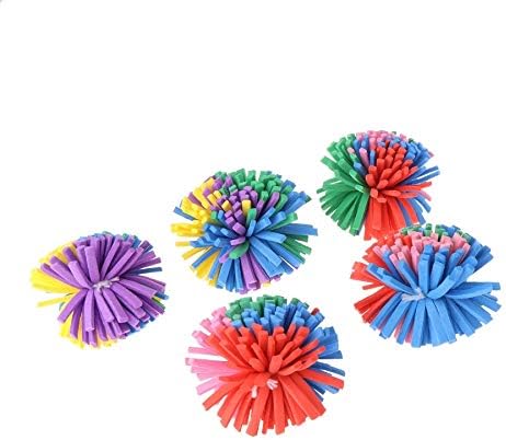 Stock Show 10PCS 1.6" Funny Colorful EVA Flower Ball Foam Cat Toy Ball Cat Kitten Catch/Chase/Play Ball, Random Color