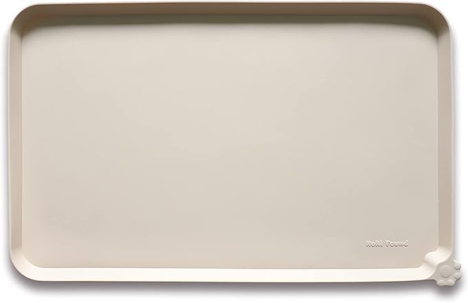 Hoki Found X-Large Silicone Pet Food Mats Tray - Non Slip Pet Dog Cat Bowl Mats Placemat - Dog Pet Cat Feeding Mat - Waterproof Dog Cat Food Mats -Pet Water Mats for Carpet -Papayawhip