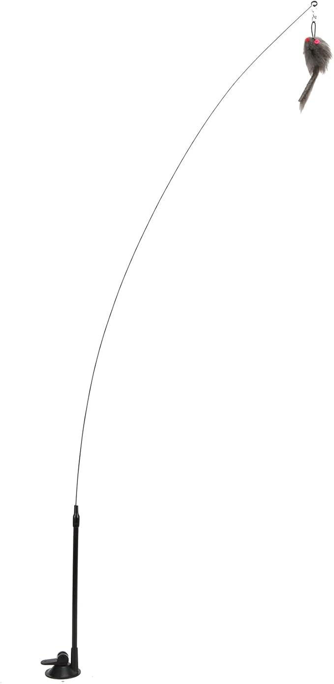 GOTOTOP Cat Toy, Interactive Cat Toy Angel with Spring and Detachable Suction Cup Bell Wand Toy for Cat for Play, Exercise, Activity and Fun(Squirrel)