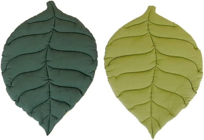 Cat Mattress Leaf Shape Cat Nest Cat and Dog Double-Sided Available Floor Mat Cover Pad Warm and Comfortable Cartoon Cat Bed Indoor Warm Accessories (Leaves)