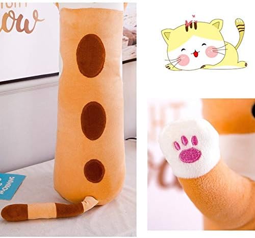 shangman Lovely Plush Cat Doll Cute Cartoon Soft Stuffed Kitten Pillow Long Throw Sleeping Pillow Doll Toy Gift for Kids Girlfriend Multiple Size (Brown,130cm/51.1in)