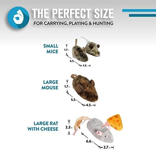 OurPet's Play-N-Squeak Mouse Hunter Cat Toy (Interactive Cat Toy & Catnip Toy with Real Mouse Electronic Sound) Perfect Toys for Indoor Cats with Catnip