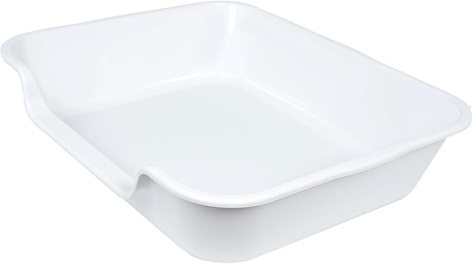 2 Pack Extra Large Dog Litter Box Pan Tray (ABS Material), Low Entry Jumbo Senior Litter Boxes for Multiple Kitten Big Cats, Pet Safe Indoor Dog Potty (White, 24" L x 20" W)