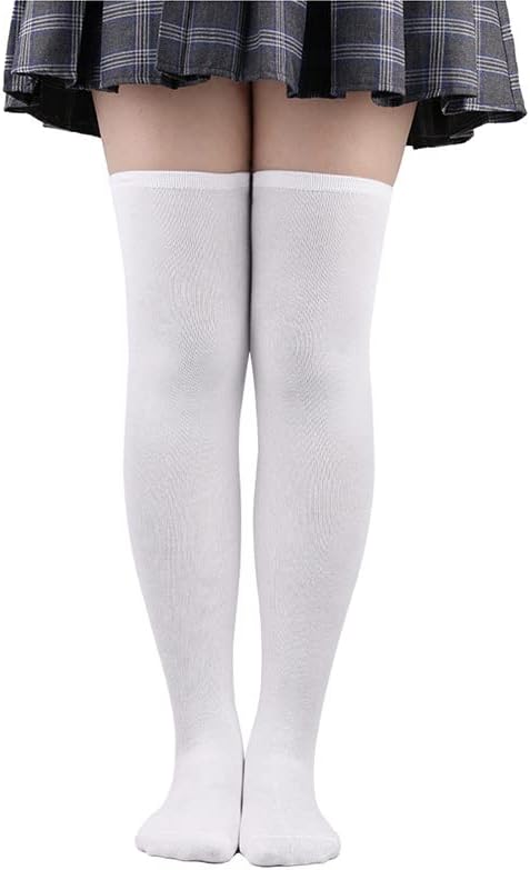 ATHX 6 Pairs Women's High Thigh Socks Striped Over Knee Stocking Leg Warmer High Socks for Daily Wear and Cosplay