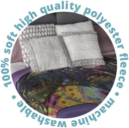 Dawhud Direct Colorful Dog Fleece Blanket for Bed, 50 x 60 inches Dean Russo Labrador Fleece Throw Blanket for Women, Men and Kids - Super Soft Plush Dog Blanket Throw Plush Blanket for Dog Lovers