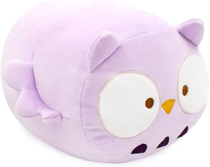 Anirollz Stuffed Animal Plush Toy – 10" Medium Plush Doll | Soft, Squishy, Cute, Comfort, Safe | Birthday Gift Pillow with Cute Character Lavender Owl Owlyroll