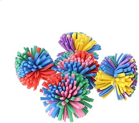 Stock Show 10PCS 1.6" Funny Colorful EVA Flower Ball Foam Cat Toy Ball Cat Kitten Catch/Chase/Play Ball, Random Color