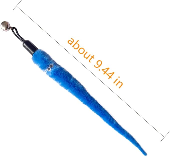 Worm Teaser Refills for Cat Wand 10PCS Squiggly Worms Replacements and 1PC Replacement String for Cat Fishing Kittens Wand Refills Attachments for Kitten Training Exerciser Accessories