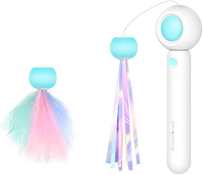 Cat Wand Toy Interactive Cat Toy Funny Cat Toys Retractable Cat-teasing Stick Cat Wand Toys for Indoor Cats Cat Toys Cat Toy Indoor Cats Cat Teaser Cat String Toy (blue)