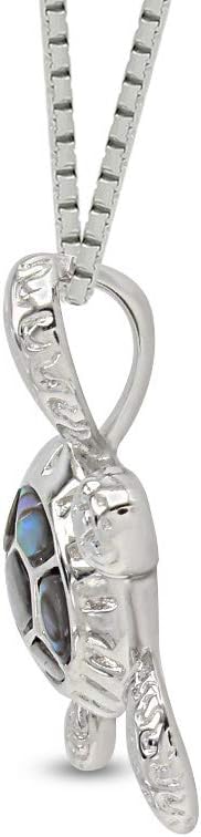 AFFY Abalone Shell Animal (Starfish, Dolphin, Seahorse, Frog, Dragonfly, Whale Tail, Turtle) 14K White Gold Over Sterling Silver Pendant Necklace Jewelry Gift For Her