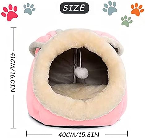 ShellKingdom Cat Bed for Indoor Cats,Cat House Furniture for Pet Kitten Tent Cave,Cute Dog Beds for Puppy Medium Dogs with Removable Washable Soft Cushioned Pillow (Pink)