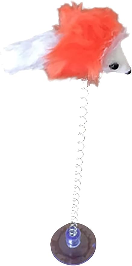 Random Color Interactive Toys for Cats, Play Cat Toy Cat Toy Cat-Friendly Design Soft Feather Mouse Imitation Spring Toy Cat Mice and Animals Toys for Indoor Cat and Kitten Exercise