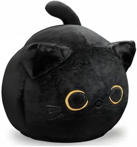 Soft Black Cat Plush Toy Pillow - Stuffed Animal for Kids, Boys & Girls Gifts