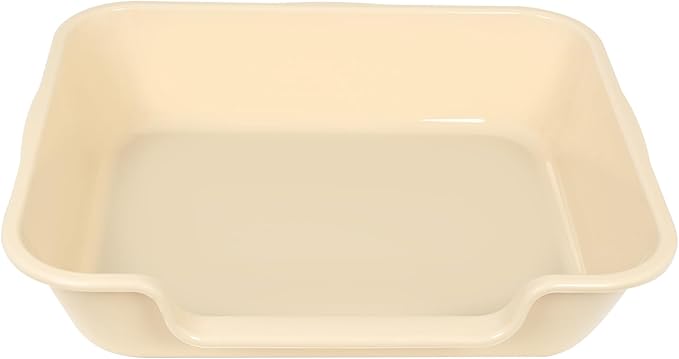 1 Pack of Extra Large Cat Litter Box (ABS Material), Low Entry Senior Litter Pen for Geriatric Kitty Big Cats, Jumbo Pet Safe Litter Boxes Tray for Pets Potty (Beach Sand, 24" L x 20" W)