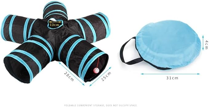 Cat Tunnels Indoors Cat Play Tunnel for Indoor Outdoor, Cat Tunnel Large Cat Toy Kitten Kitty Rabbt (5 Way)