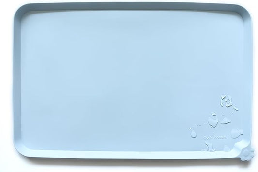 Hoki Found Silicone Pet Food Mats Tray - Non Slip Pet Dog Cat Bowl Mats Placemat - Dog Pet Cat Feeding Mat - Waterproof Dog Cat Food Mats -Pet Water Mats for Carpet -Frost